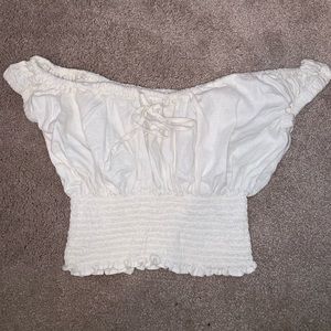 White off the shoulder crop top